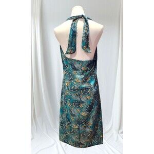 VTG Y2K 90s Jonathan Martin Halter Babydoll Dress Paisley V-Neck Junior's Sz 11